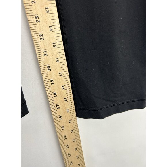 Lululemon Women’s 8 Gather & Crow Crop Pull-On Luon Athletic Panst Black Yellow - Picture 4 of 13